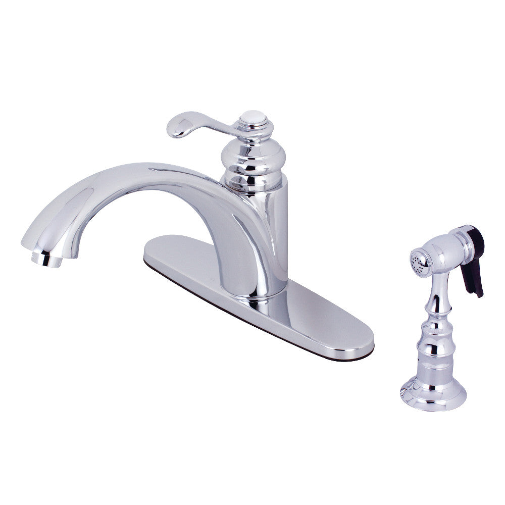 Kingston Brass KS6571TPLBS Single-Handle Kitchen Faucet, Polished Chrome - BNGBath