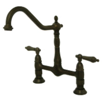 Thumbnail for Kingston Brass KS1175AL Heritage Bridge Kitchen Faucet, Oil Rubbed Bronze - BNGBath
