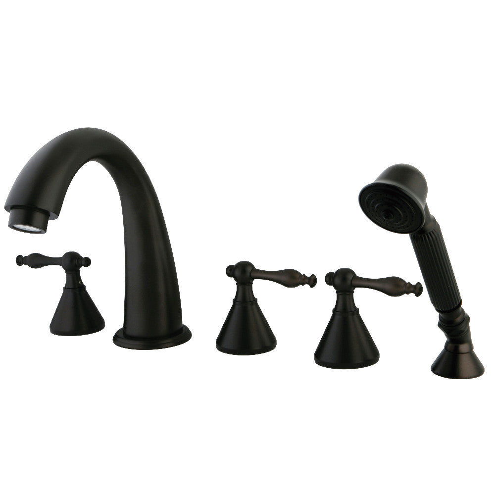 Kingston Brass KS23655NL Roman Tub Faucet with Hand Shower, Oil Rubbed Bronze - BNGBath