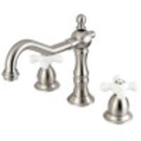 Thumbnail for Kingston Brass CC59L8 8 to 16 in. Widespread Bathroom Faucet, Brushed Nickel - BNGBath