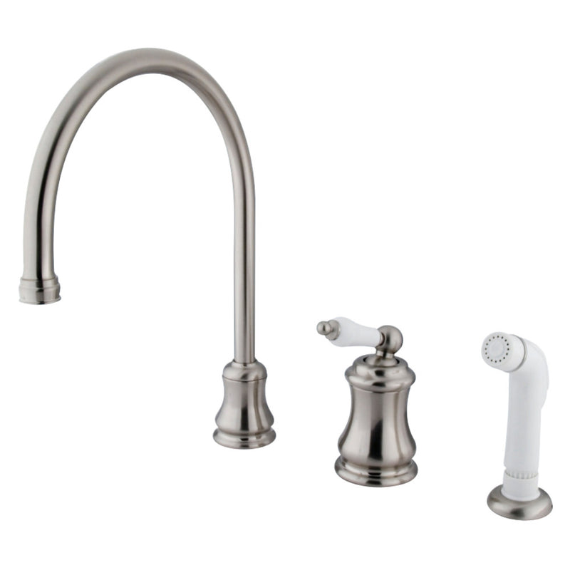 Kingston Brass KS3818PL Widespread Kitchen Faucet, Brushed Nickel - BNGBath