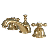 Thumbnail for Kingston Brass KS3962AX 8 in. Widespread Bathroom Faucet, Polished Brass - BNGBath