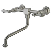 Thumbnail for Kingston Brass KS1218AL Heritage Wall Mount Bathroom Faucet, Brushed Nickel - BNGBath