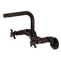Thumbnail for Kingston Brass Concord 8-Inch Adjustable Center Wall Mount Kitchen Faucet, Oil Rubbed Bronze - BNGBath