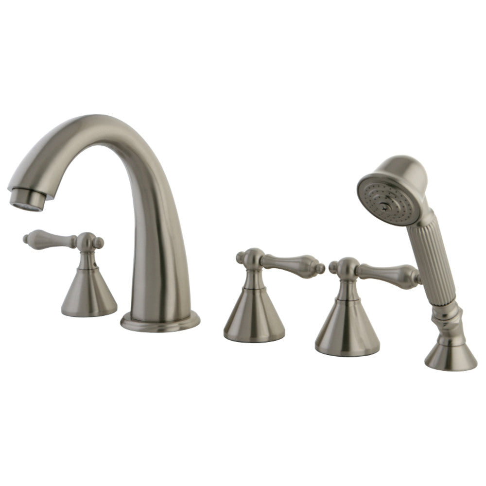 Kingston Brass KS23685AL Roman Tub Faucet 5 Pieces with Hand Shower, Brushed Nickel - BNGBath