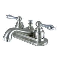 Thumbnail for Kingston Brass KB607ALB 4 in. Centerset Bathroom Faucet, Brushed Nickel/Polished Chrome - BNGBath