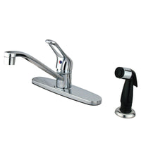 Thumbnail for Kingston Brass KB562 Wyndham Single-Handle Centerset Kitchen Faucet, Polished Chrome - BNGBath