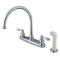 Thumbnail for Kingston Brass KB721AL Vintage Centerset Kitchen Faucet, Polished Chrome - BNGBath