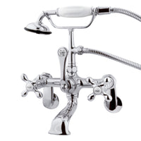 Thumbnail for Kingston Brass CC58T1 Vintage Adjustable Center Wall Mount Tub Faucet, Polished Chrome - BNGBath