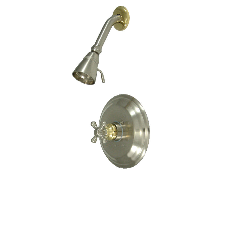 Kingston Brass KB2639BXSO Shower Only, Brushed Nickel/Polished Brass - BNGBath