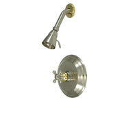 Thumbnail for Kingston Brass KB2639BXSO Shower Only, Brushed Nickel/Polished Brass - BNGBath