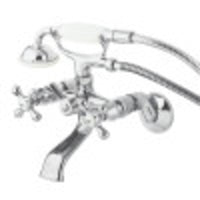 Thumbnail for Kingston Brass KS265C Kingston Tub Wall Mount Clawfoot Tub Faucet with Hand Shower, Polished Chrome - BNGBath
