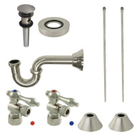 Thumbnail for Kingston Brass CC53308VOKB30 Traditional Plumbing Sink Trim Kit with P-Trap and Overflow Drain, Brushed Nickel - BNGBath