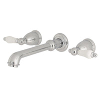 Thumbnail for Kingston Brass KS7121PL Wall Mount Bathroom Faucet, Polished Chrome - BNGBath