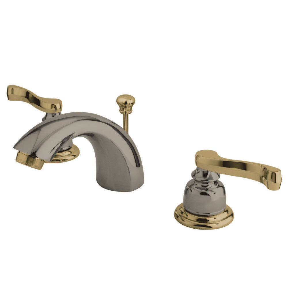 Kingston Brass KB8959FL Mini-Widespread Bathroom Faucet, Brushed Nickel/Polished Brass - BNGBath