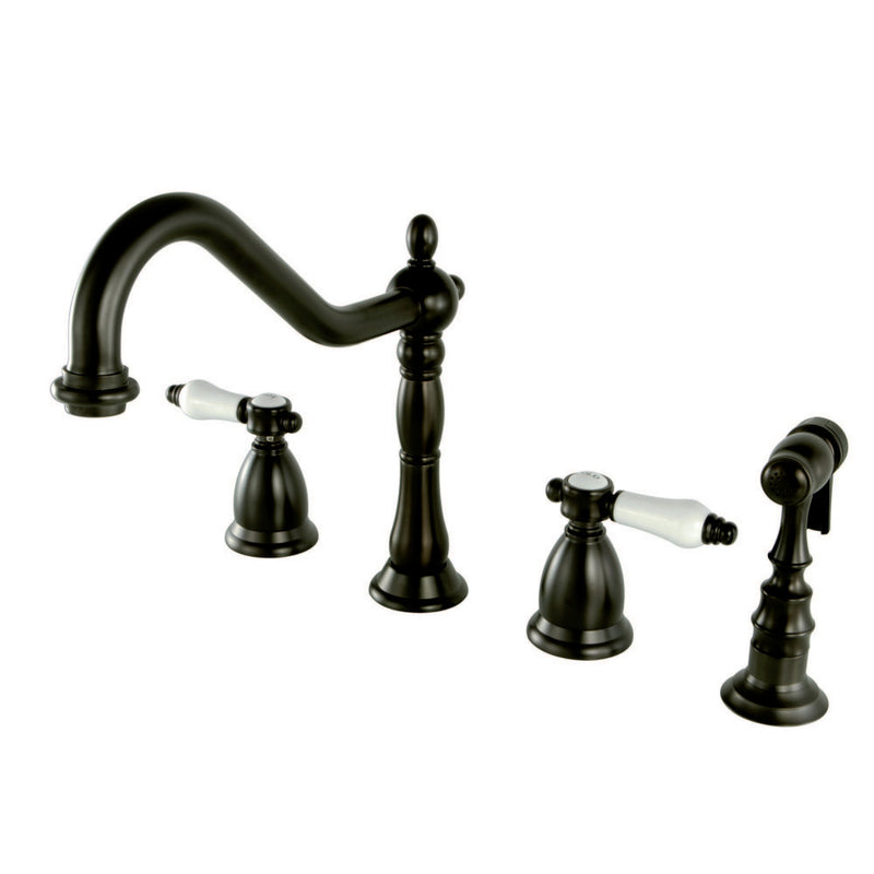 Kingston Brass KS1795BPLBS Widespread Kitchen Faucet, Oil Rubbed Bronze - BNGBath