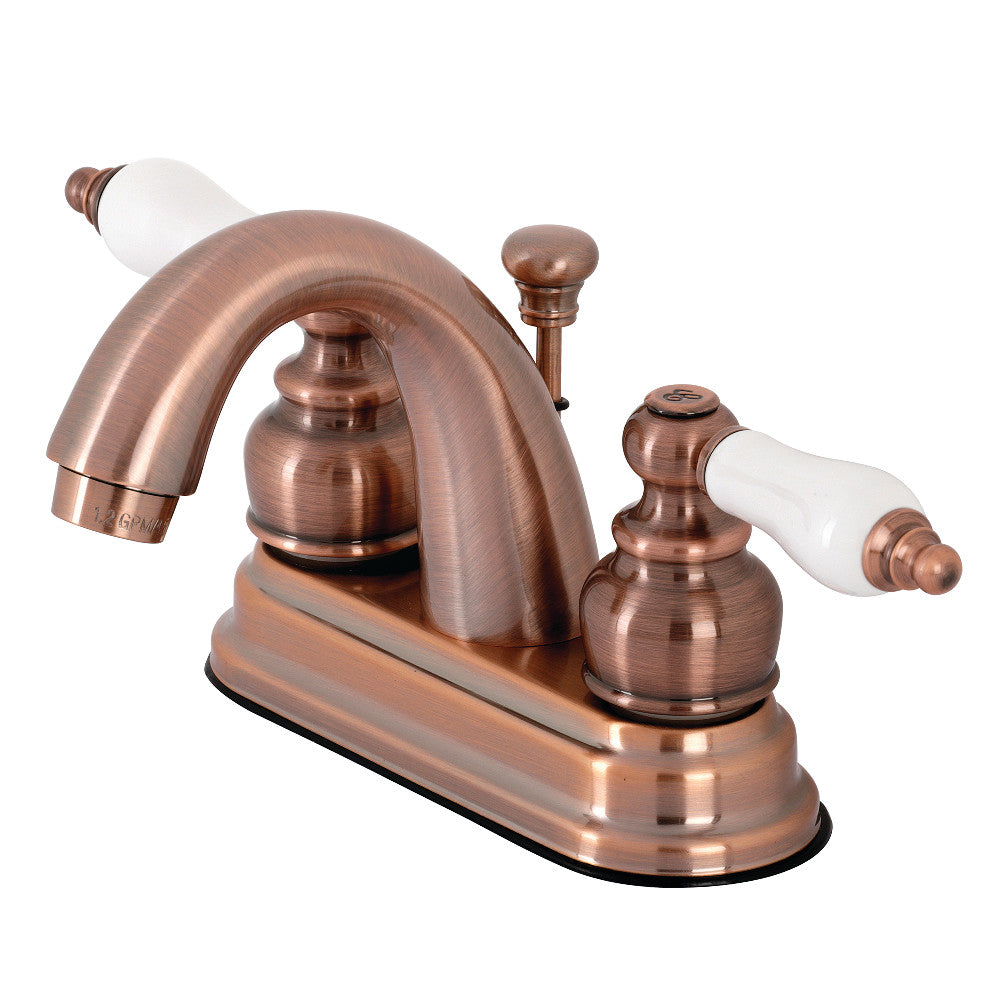 Kingston Brass KB561PLAC Restoration 4 in. Centerset Bathroom Faucet, Antique Copper - BNGBath