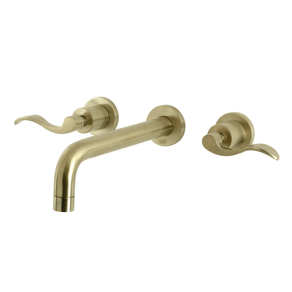 Kingston Brass KS8027DFL NuWave Two-Handle Wall Mount Tub Faucet, Brushed Brass - BNGBath