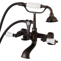 Thumbnail for Aqua Vintage AE205T5 Vintage 7-Inch Tub Faucet with Hand Shower, Oil Rubbed Bronze - BNGBath
