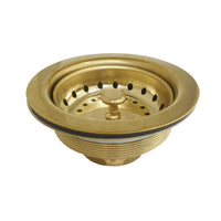 Thumbnail for Kingston Brass K111BPB Tacoma Stainless Steel Kitchen Sink Basket Strainer, Polished Brass - BNGBath