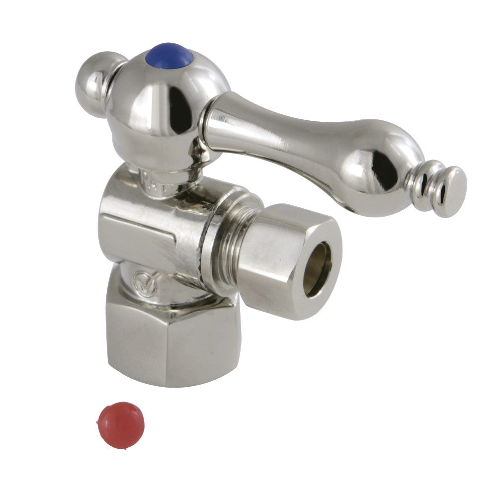 Kingston Brass CC43106 Quarter Turn Valve (1/2" FIP X 3/8" O.D. Compression), Polished Nickel - BNGBath