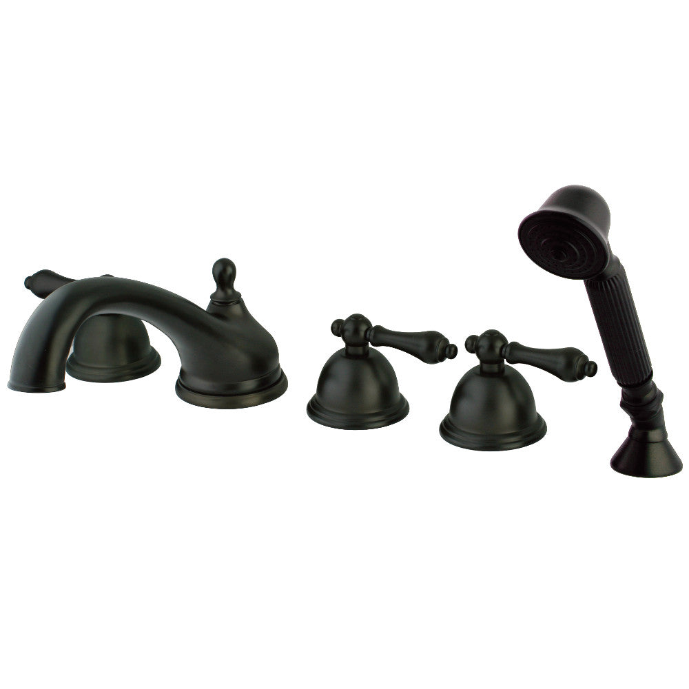 Kingston Brass KS33555AL Roman Tub Faucet with Hand Shower, Oil Rubbed Bronze - BNGBath