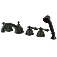 Thumbnail for Kingston Brass KS33555AL Roman Tub Faucet with Hand Shower, Oil Rubbed Bronze - BNGBath