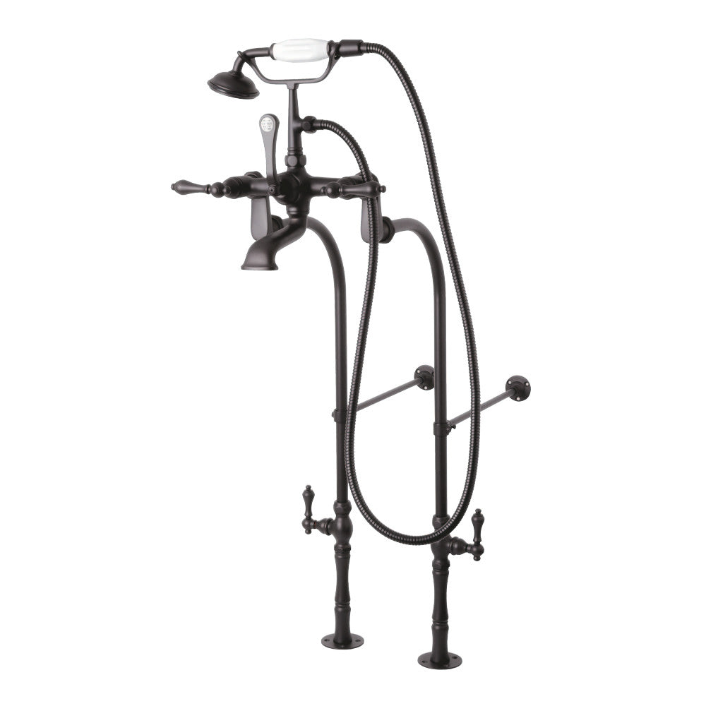 Kingston Brass CCK103T5 Vintage Freestanding Clawfoot Tub Faucet Package with Supply Line, Oil Rubbed Bronze - BNGBath