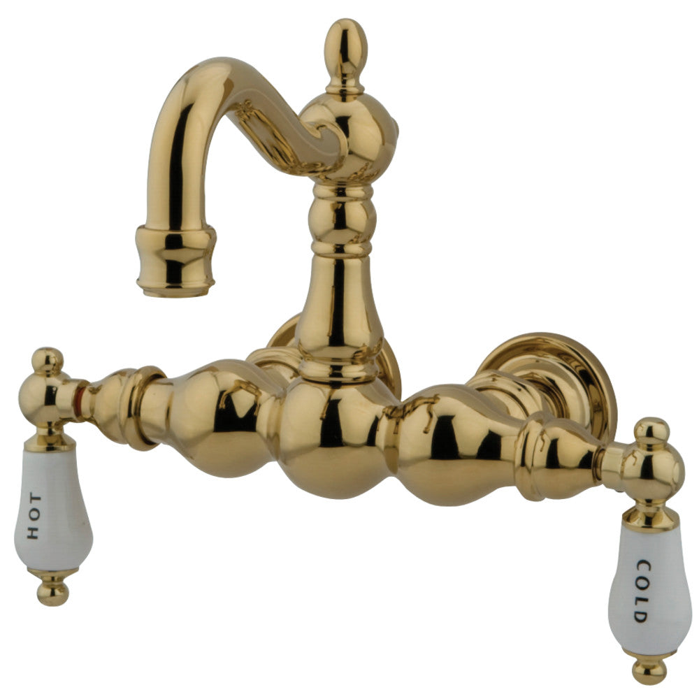 Kingston Brass CC1003T2 Vintage 3-3/8-Inch Wall Mount Tub Faucet, Polished Brass - BNGBath