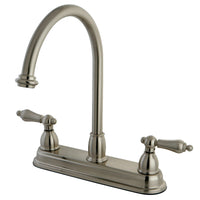 Thumbnail for Kingston Brass KB3748AL Restoration Centerset Kitchen Faucet, Brushed Nickel - BNGBath