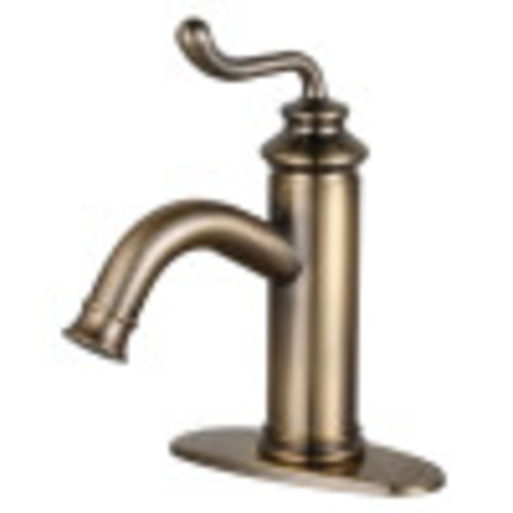Fauceture LS541RLAB Royale Single-Handle Monoblock Bathroom Faucet, Antique Brass - BNGBath