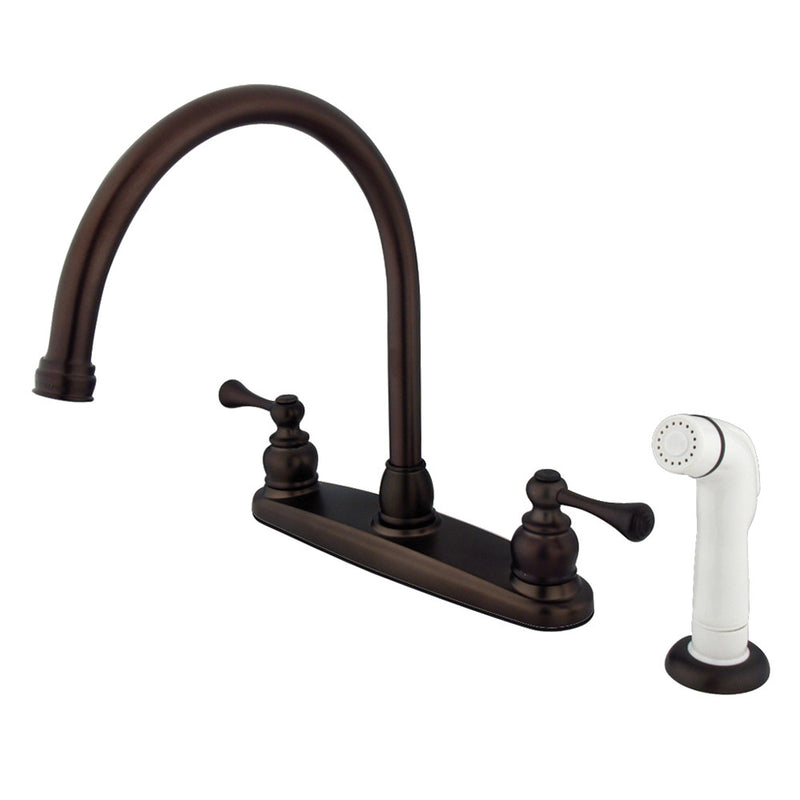 Kingston Brass KB725BL 8-Inch Centerset Kitchen Faucet, Oil Rubbed Bronze - BNGBath