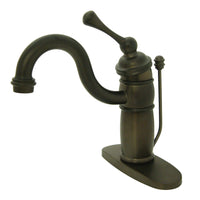 Thumbnail for Kingston Brass KB1405BL Victorian Single-Handle Bathroom Faucet with Pop-Up Drain, Oil Rubbed Bronze - BNGBath