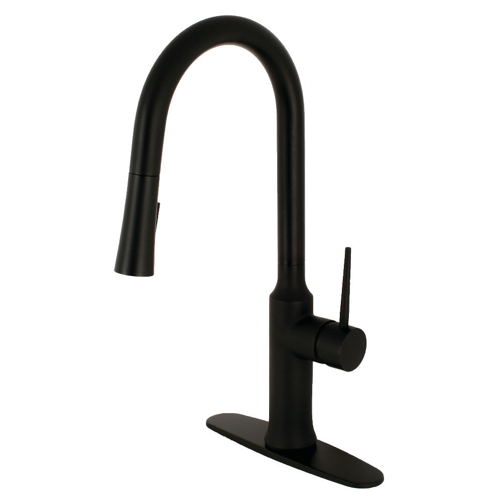 Gourmetier LS2720NYL Single-Handle Pull-Down Kitchen Faucet, Matte Black - BNGBath