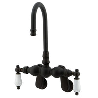 Thumbnail for Kingston Brass CC83T5 Vintage Adjustable Center Wall Mount Tub Faucet, Oil Rubbed Bronze - BNGBath