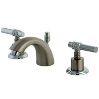 Thumbnail for Kingston Brass KS2957ML Mini-Widespread Bathroom Faucet, Brushed Nickel/Polished Chrome - BNGBath