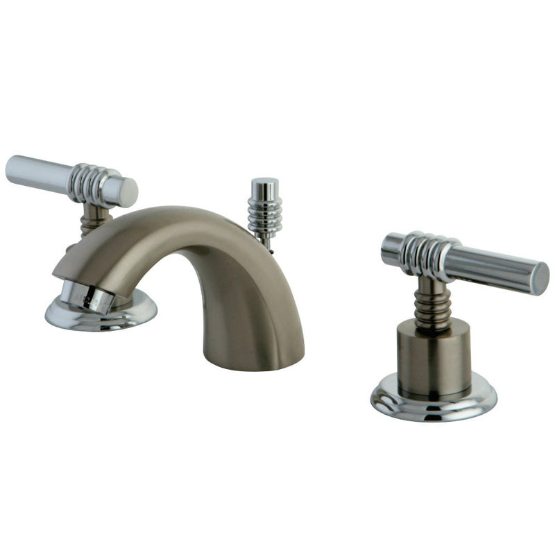 Kingston Brass KS2957ML Mini-Widespread Bathroom Faucet, Brushed Nickel/Polished Chrome - BNGBath