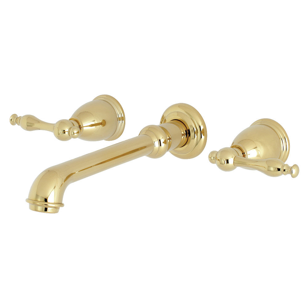 Kingston Brass KS7122NL 8-Inch Center Wall Mount Bathroom Faucet, Polished Brass - BNGBath