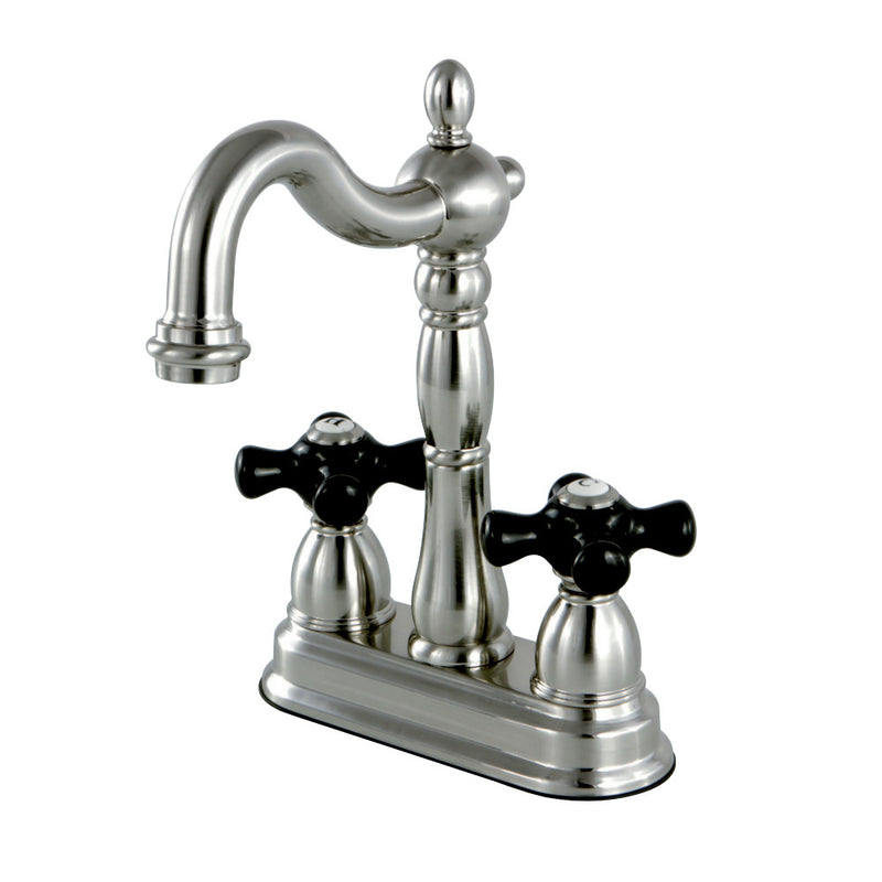 Kingston Brass KB1498PKX Duchess Two-Handle Bar Faucet, Brushed Nickel - BNGBath
