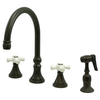 Thumbnail for Kingston Brass KS2795PXBS Widespread Kitchen Faucet, Oil Rubbed Bronze - BNGBath