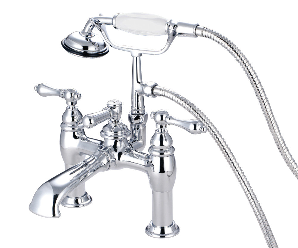 Kingston Brass CC604T1 Vintage 7-Inch Deck Mount Tub Faucet with Hand Shower, Polished Chrome - BNGBath