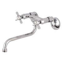 Thumbnail for Kingston Brass KS115C Essex Two Handle Wall Mount Bathroom Faucet, Polished Chrome - BNGBath
