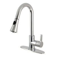 Thumbnail for Gourmetier LS8721CTL Continental Single-Handle Pull-Down Kitchen Faucet, Polished Chrome - BNGBath