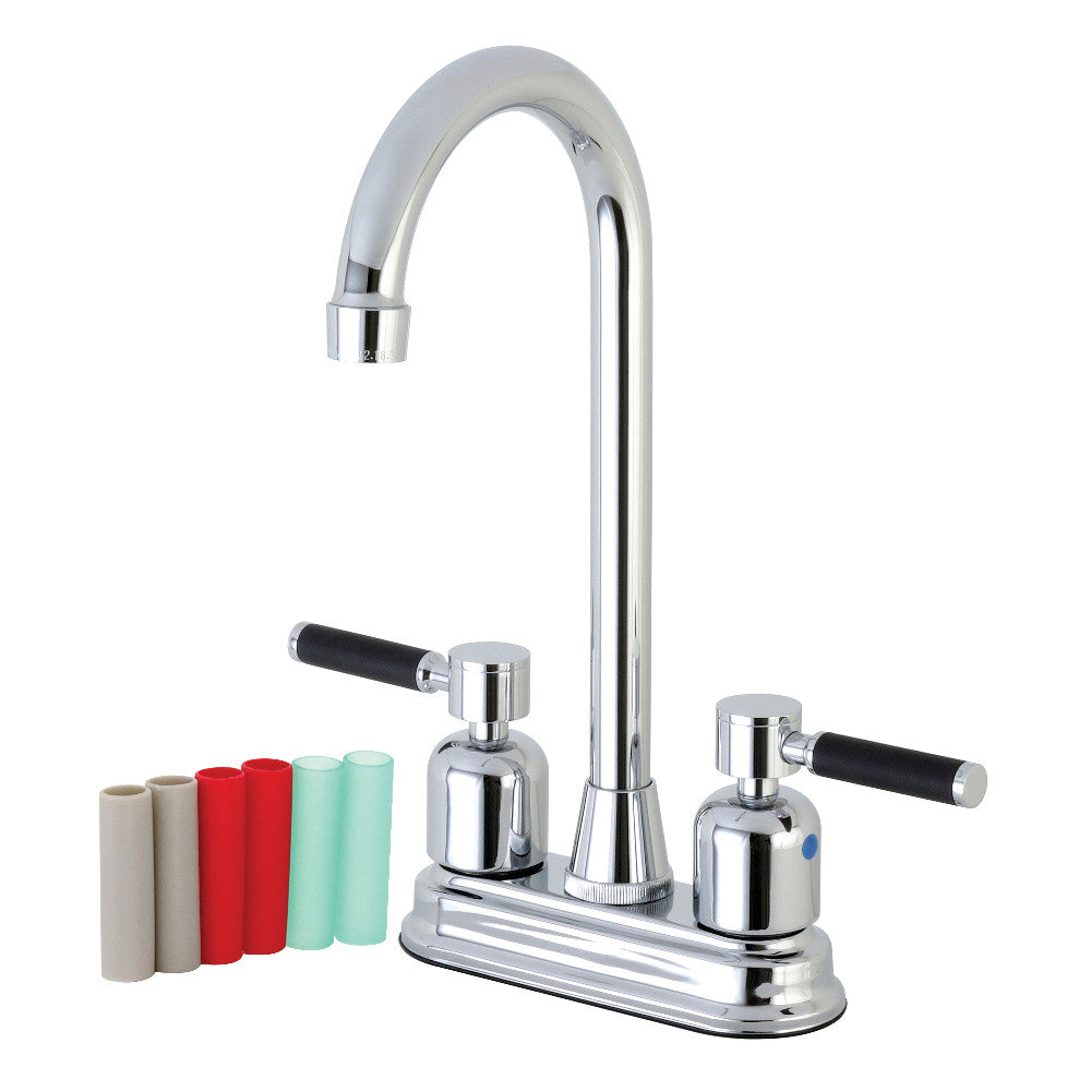 Kingston Brass FB491DKL Kaiser 4" Centerset High-Arch Spout Bar Faucet, Polished Chrome - BNGBath