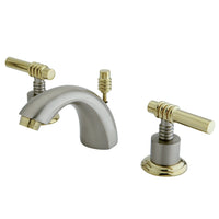 Thumbnail for Kingston Brass KS2959ML Mini-Widespread Bathroom Faucet, Brushed Nickel/Polished Brass - BNGBath