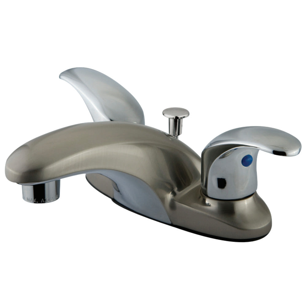 Kingston Brass KB6627LL 4 in. Centerset Bathroom Faucet, Brushed Nickel/Polished Chrome - BNGBath