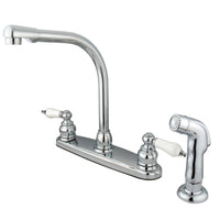 Thumbnail for Kingston Brass GKB711SP Victorian Centerset Kitchen Faucet, Polished Chrome - BNGBath