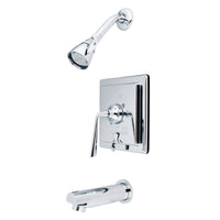 Thumbnail for Kingston Brass KB86510ZL Silver Sage Tub & Shower Faucet with Diverter, Polished Chrome - BNGBath