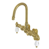 Thumbnail for Aqua Vintage AE85T7 Vintage Adjustable Center Wall Mount Tub Faucet, Brushed Brass - BNGBath