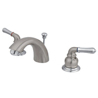 Thumbnail for Kingston Brass GKB957 Mini-Widespread Bathroom Faucet, Brushed Nickel/Polished Chrome - BNGBath